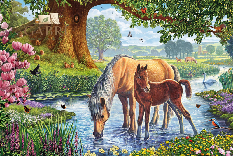 SCHMIDT Puzzle Koně v řece 150 dílků
