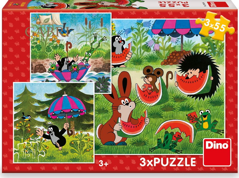 DINO Puzzle Krtek a paraplíčko 3x55 dílků