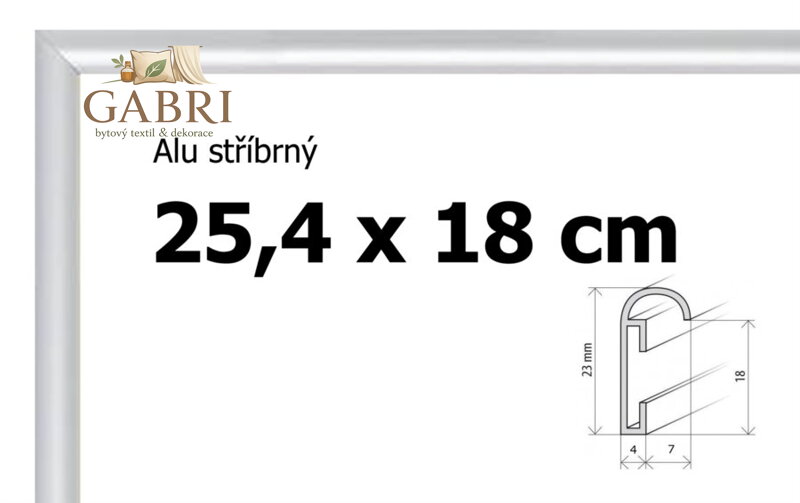 BFHM Hliníkový rám 25,4x18cm - stříbrný