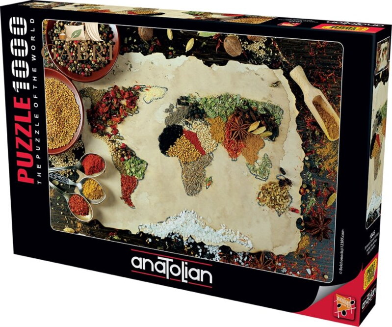 ANATOLIAN Puzzle Mapa světa z koření 1000 dílků
