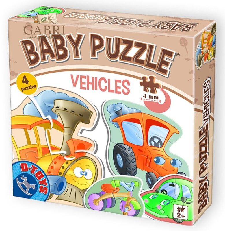 D-TOYS Baby puzzle Dopravní prostředky 4v1 (2-4 dílky)