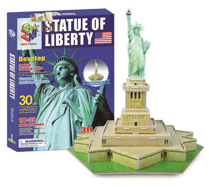 MAGIC PUZZLE 3D puzzle Socha Svobody 30 dílků