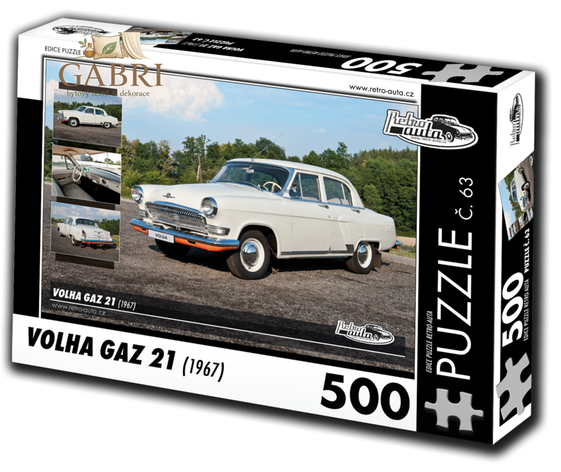 RETRO-AUTA Puzzle č. 63 Volha GAZ 21 (1967) 500 dílků