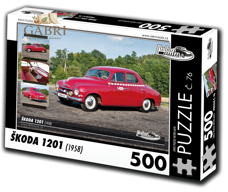 RETRO-AUTA Puzzle č. 76 Škoda 1201 (1958) 500 dílků