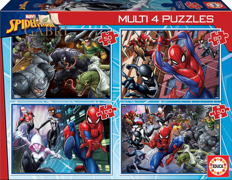EDUCA Puzzle Spiderman 4v1 (50,80,100,150 dílků)