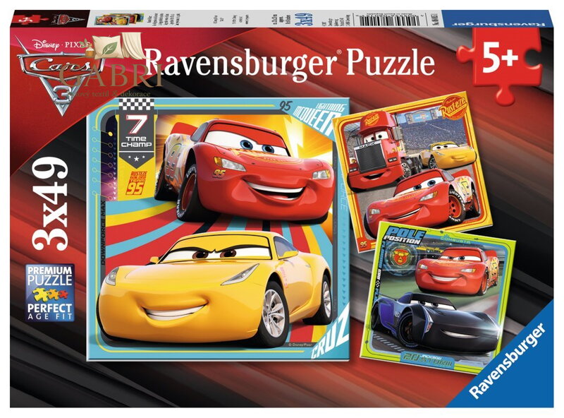 RAVENSBURGER Puzzle Auta 3: Na závodech 3x49 dílků