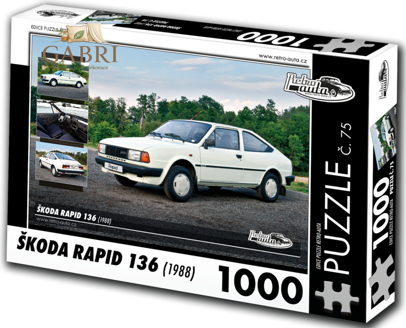 RETRO-AUTA Puzzle č. 75 Škoda RAPID 136 (1988) 1000 dílků