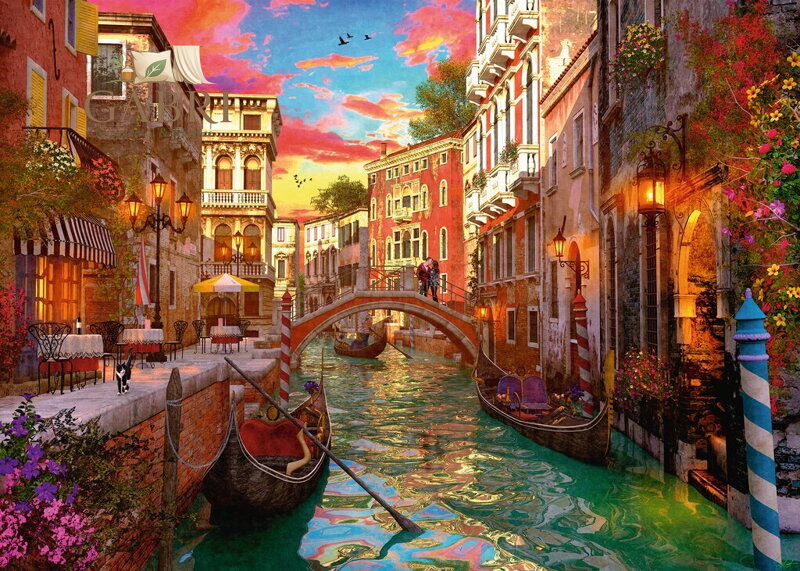 RAVENSBURGER Puzzle Romantické Benátky 1000 dílků