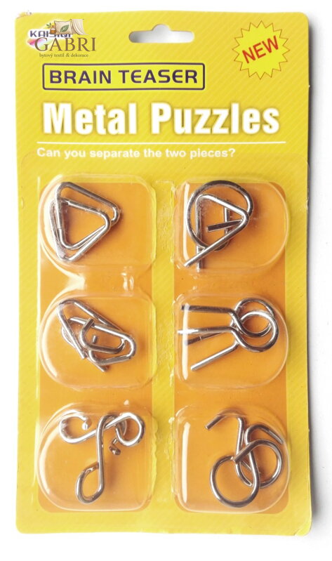 Sada 6 kovových hlavolamů