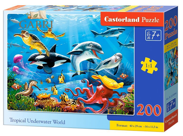 CASTORLAND Puzzle Tropický podvodní svět 200 dílků