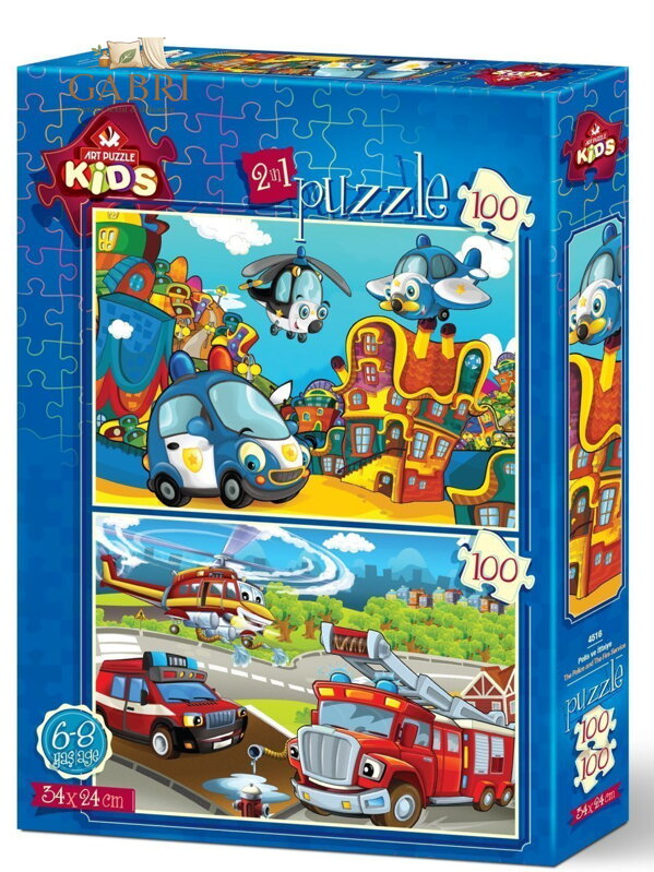 ART PUZZLE Puzzle Policie a hasiči 2x100 dílků