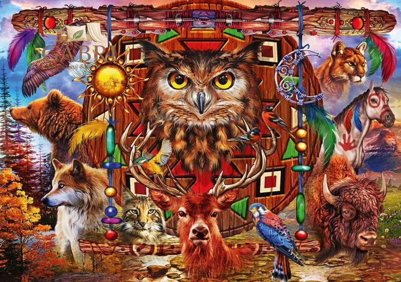 BLUEBIRD Puzzle Zvířecí totem 4000 dílků