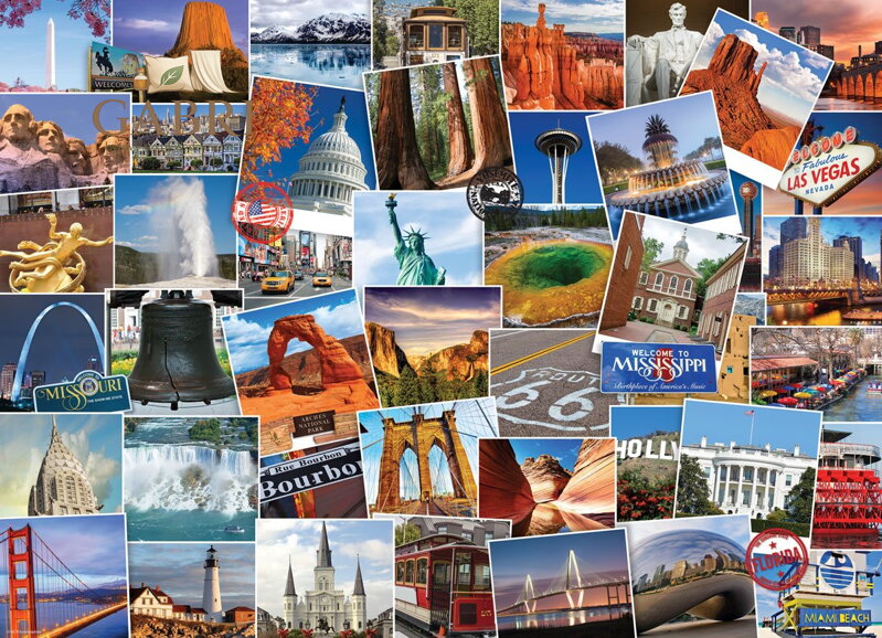 EUROGRAPHICS Puzzle Světoběžník - USA 1000 dílků