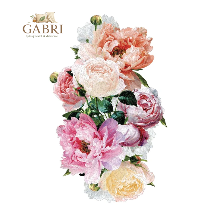 GALISON Tvarové puzzle Pivoňky 750 dílků