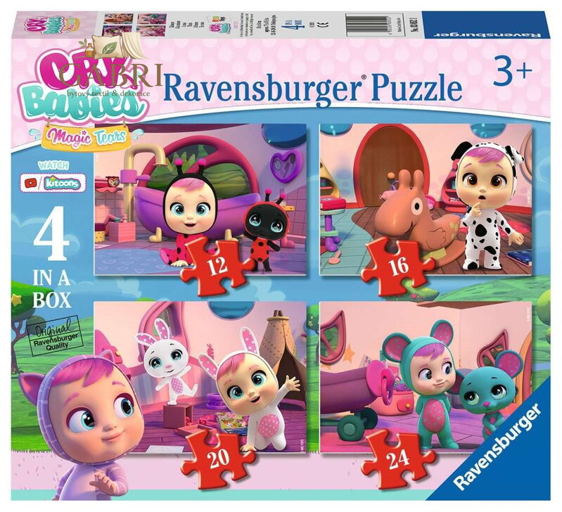 RAVENSBURGER Puzzle Cry Babies: Kouzelné slzy 4v1 (12,16,20,24 dílků)
