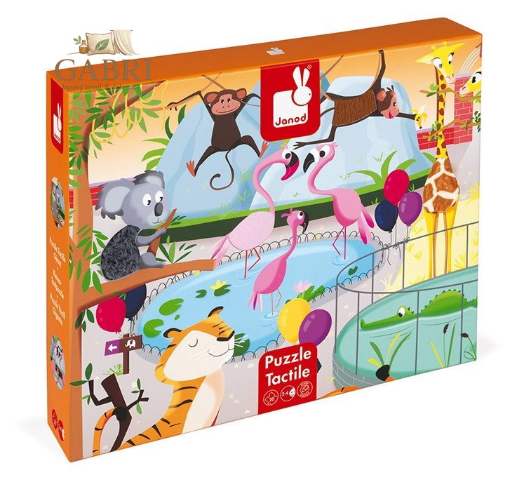 JANOD Hmatové puzzle Den v ZOO 20 dílků