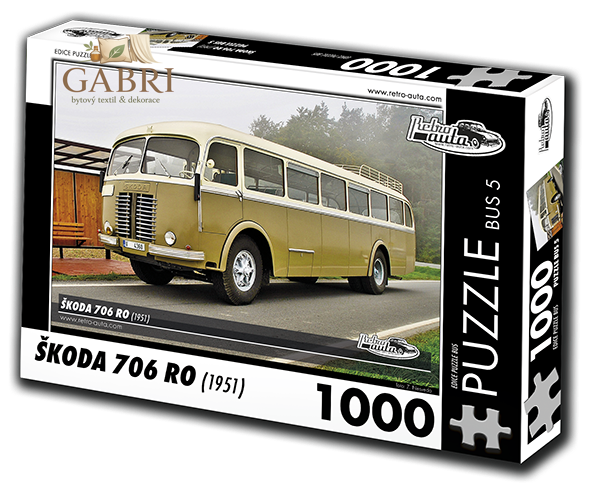 RETRO-AUTA Puzzle BUS č. 5 Škoda 706 RO (1951) 1000 dílků