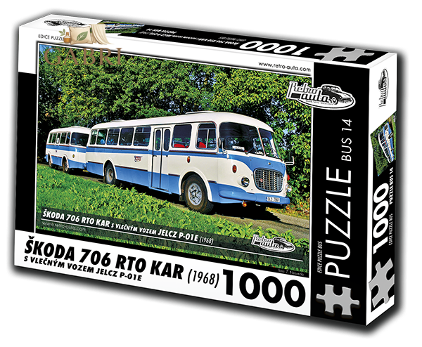 RETRO-AUTA Puzzle BUS č. 14 Škoda 706 RTO KAR (1968) 1000 dílků