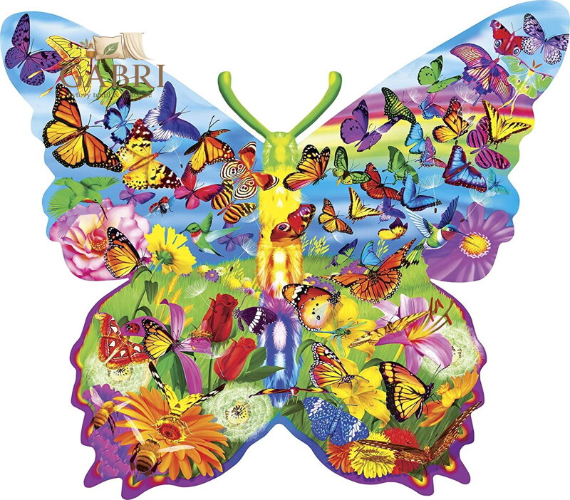 MASTERPIECES Obrysové puzzle Motýlí překvapení 1000 dílků