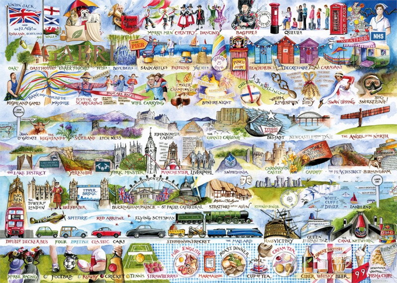 GIBSONS Puzzle Symboly Velké Británie 1000 dílků