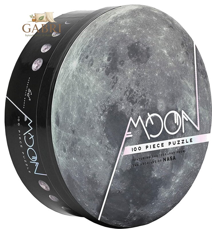 CHRONICLE BOOKS Kulaté puzzle Měsíc 100 dílků