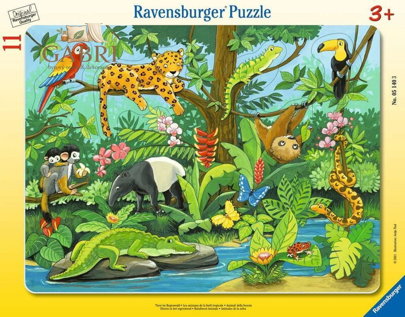 RAVENSBURGER Vkládačka Zvířátka z deštného pralesa 11 dílků