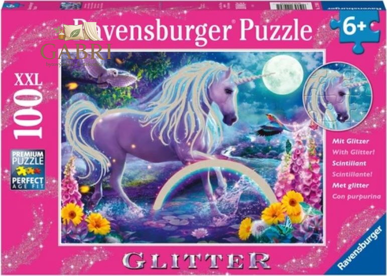 RAVENSBURGER Třpytivé puzzle Jednorožec XXL 100 dílků