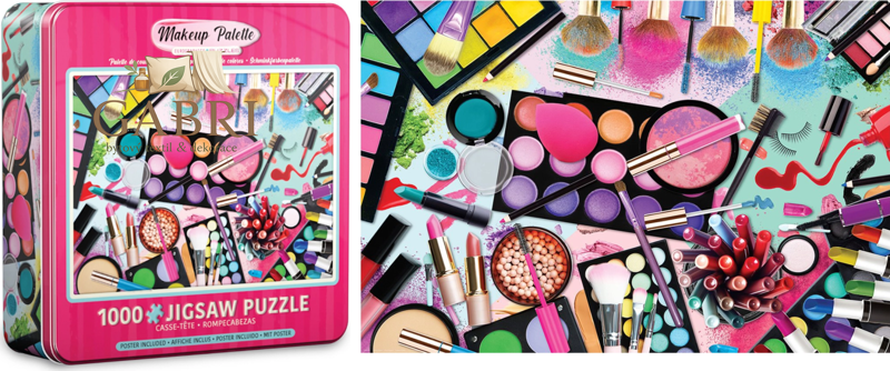 EUROGRAPHICS Puzzle v plechové krabičce Paleta barev: Makeup 1000 dílků