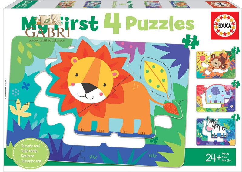 EDUCA Moje první puzzle Zvířátka z divočiny 4v1 (5,6,7,8 dílků)