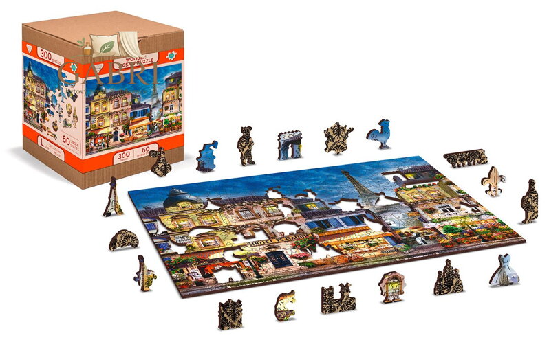 WOODEN CITY Dřevěné puzzle Snídaně v Paříži 2v1, 300 dílků EKO