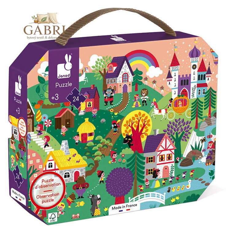 JANOD Pozorovací puzzle v kufříku Pohádky 24 dílků
