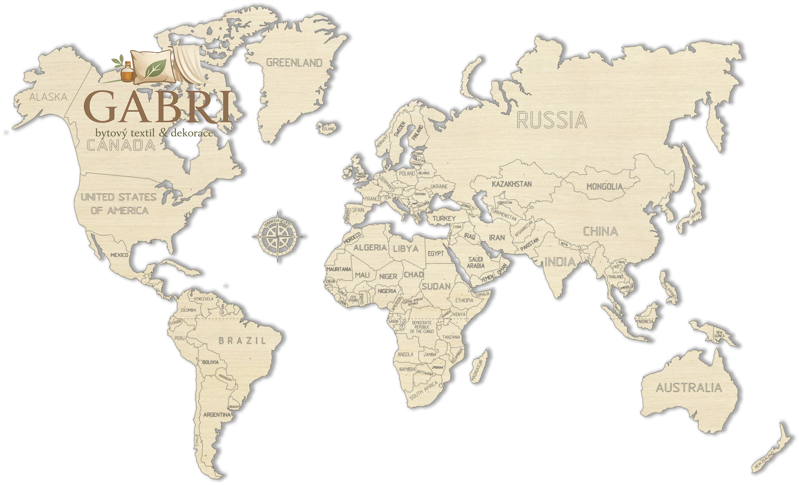 WOODEN CITY Dřevěná mapa světa velikost L (83x55cm)