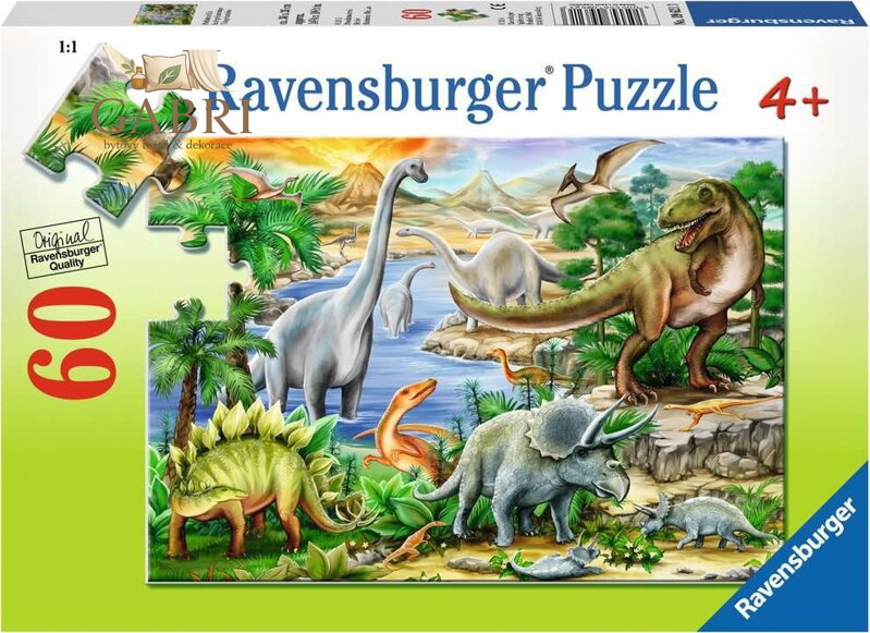 RAVENSBURGER Puzzle Prehistorický život 60 dílků