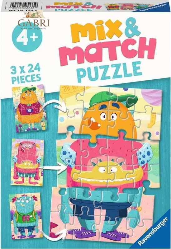 RAVENSBURGER Puzzle Mix&Match: Legrační příšera 3x24 dílků