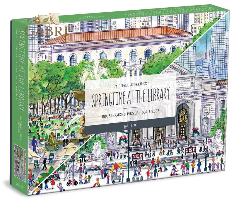GALISON Oboustranné puzzle Jaro v knihovně 500 dílků