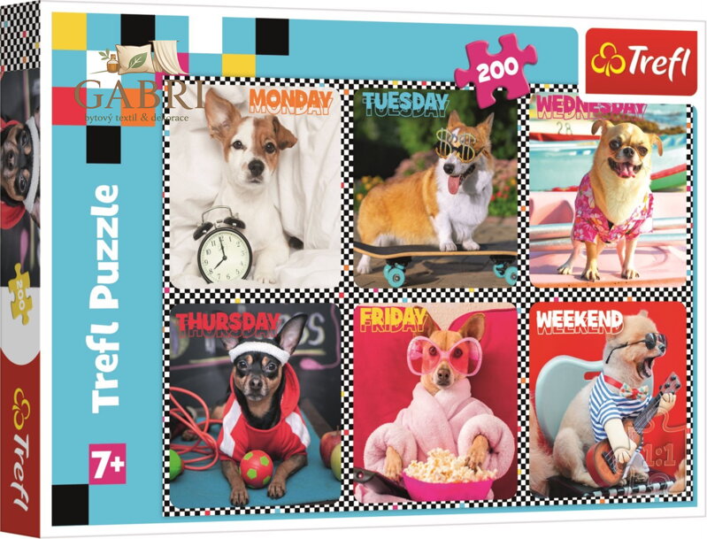 TREFL Puzzle Veselí pejsci 200 dílků
