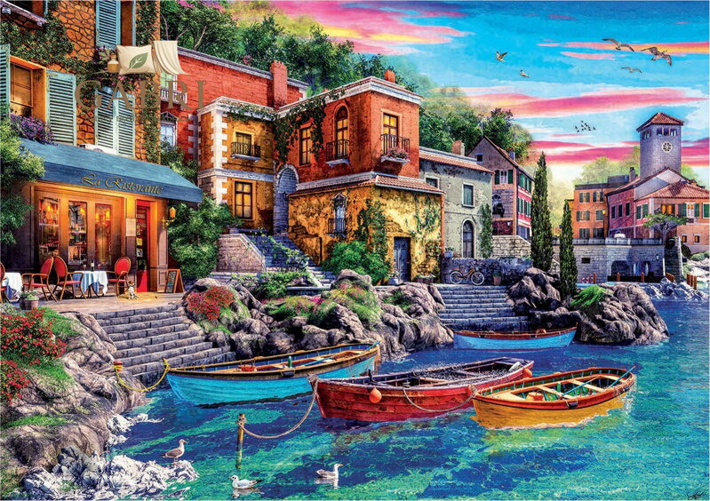 EDUCA Puzzle Západ slunce, Como, Itálie 3000 dílků