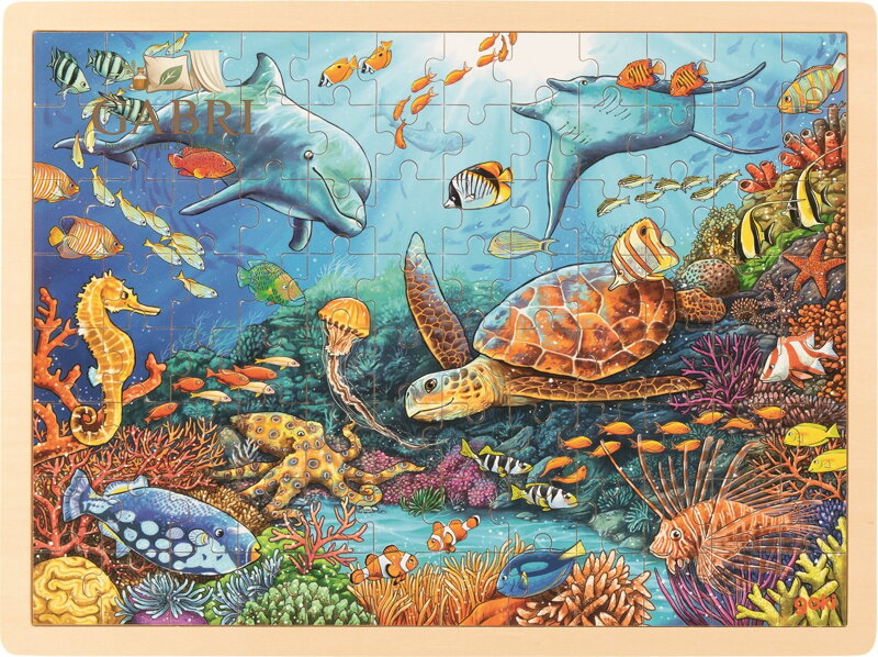 GOKI Dřevěné puzzle Velký bariérový útes 96 dílků