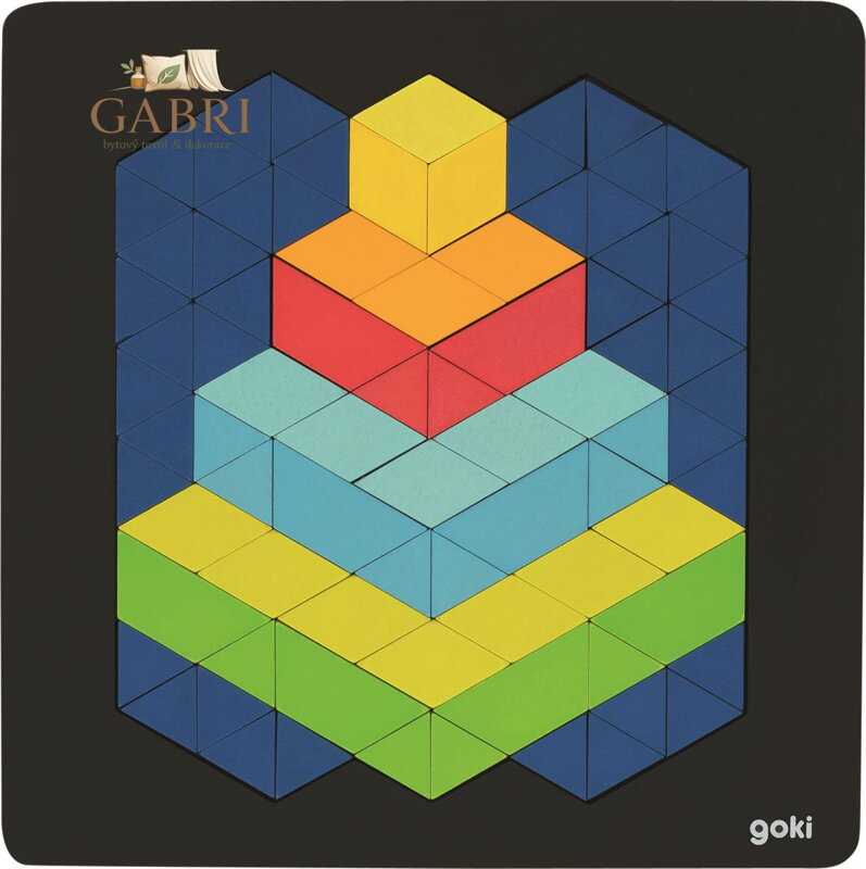 GOKI Dřevěné puzzle Pyramida 3D efekt 82 dílků