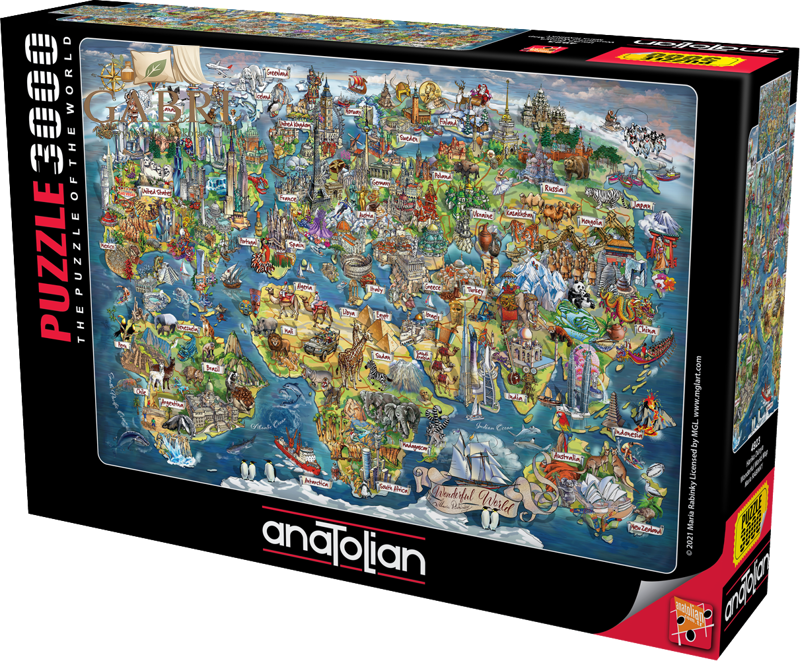 ANATOLIAN Puzzle Úžasná mapa světa 3000 dílků