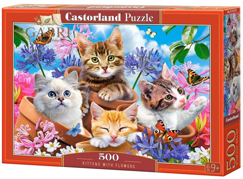 CASTORLAND Puzzle Koťátka s květinami 500 dílků