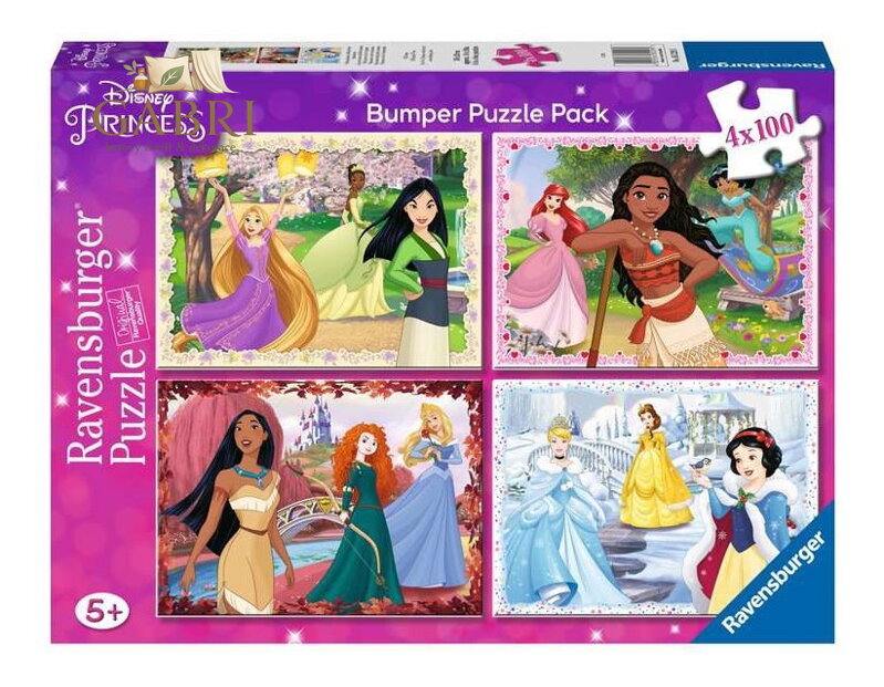 RAVENSBURGER Puzzle Disney: Princezny 4x100 dílků