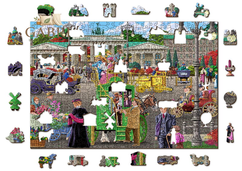 WOODEN CITY Dřevěné puzzle Pařížské náměstí v Berlíně 2v1, 505 dílků EKO