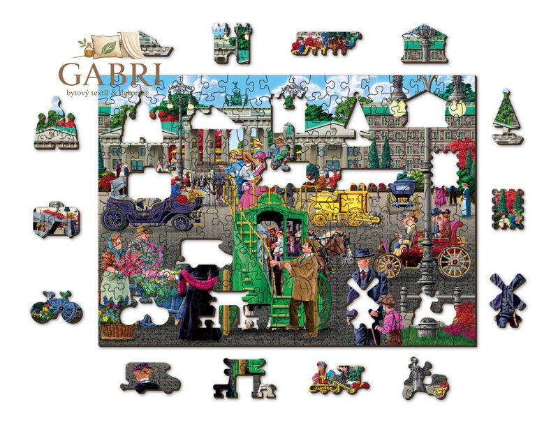 WOODEN CITY Dřevěné puzzle Pařížské náměstí v Berlíně 2v1, 200 dílků EKO