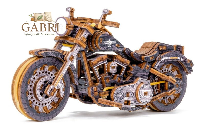 WOODEN CITY 3D puzzle Motocykl Cruiser Limitovaná edice 168 dílů