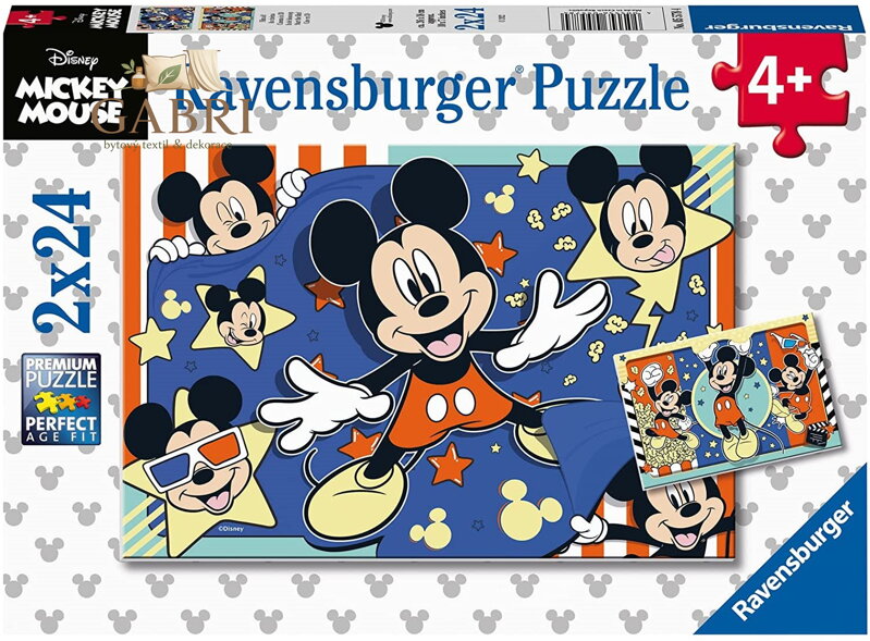 RAVENSBURGER Puzzle Mickey Mouse: Natočte film! 2x24 dílků