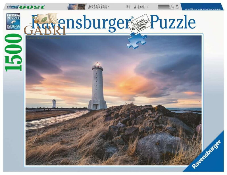 RAVENSBURGER Puzzle Magická atmosféra nad majákem Akranes, Island 1500 dílků