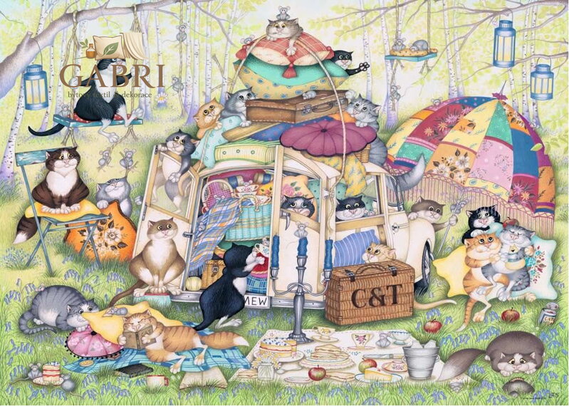 RAVENSBURGER Puzzle Crazy Cats: Líné letní odpoledne 1000 dílků