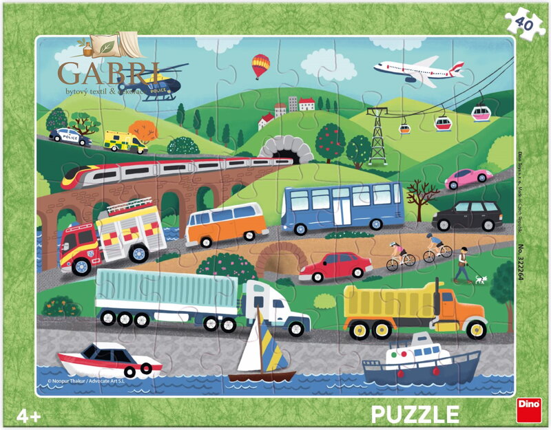 DINO Puzzle Dopravní prostředky 40 dílků