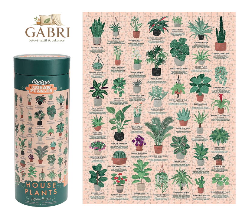 RIDLEY'S GAMES Puzzle Pokojové rostliny 1000 dílků